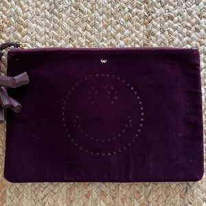 Georgiana smiley face velvet pouch